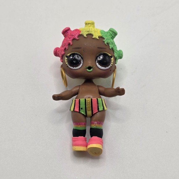 Mga Other - LOL Surprise Doll Glitter Hair Neon Outfit Hoop Earrings MGA Figure